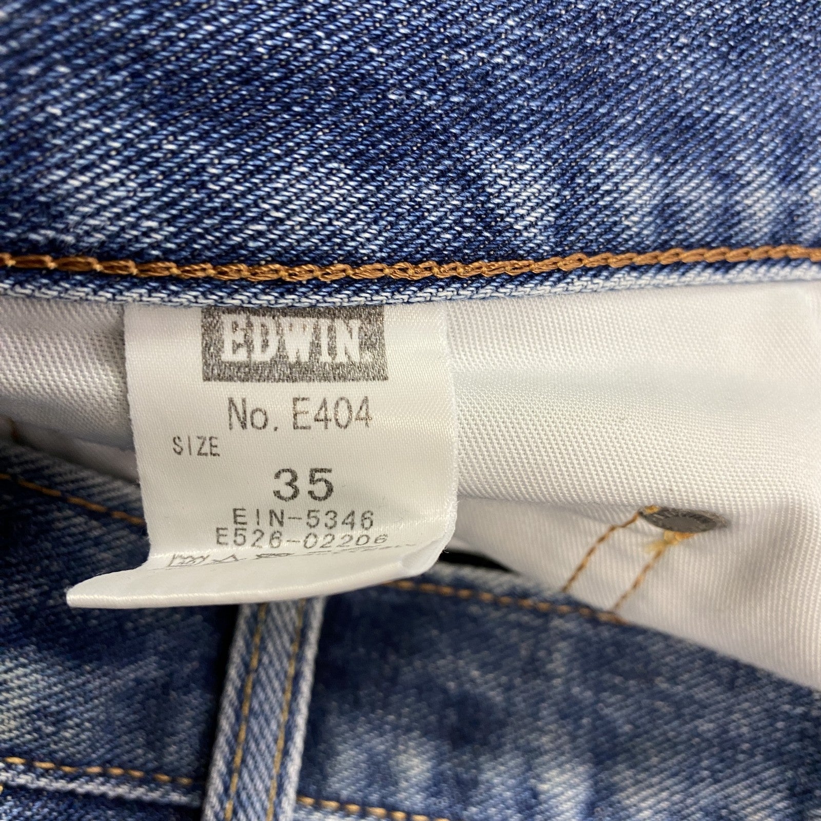 EDWIN　エドウィン　404　デニムパンツ/ジーンズ　ジップフライ　フェード　インディゴ　W35サイズ