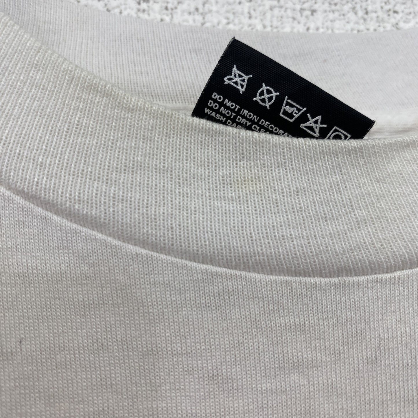 古着 used　FURUIT OF THE LOOM　半袖プリントTシャツ　US製　カジュアル　レトロ　クルーネック　白　Lサイズ
