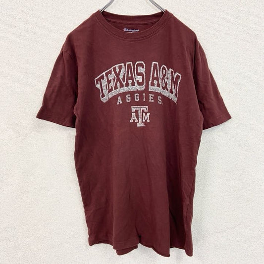 古着 used　champion　チャンピオン　半袖プリントTシャツ　赤　レッド　コットン100％　カレッジ　Mサイズ