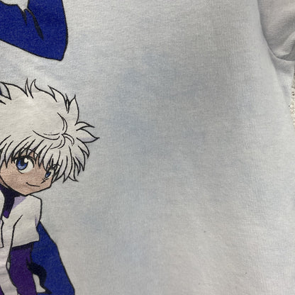 古着 used　半袖アニメプリントTシャツ　ハンターハンター　水色　ライトブルー　クルーネック　100％コットン　Lサイズ