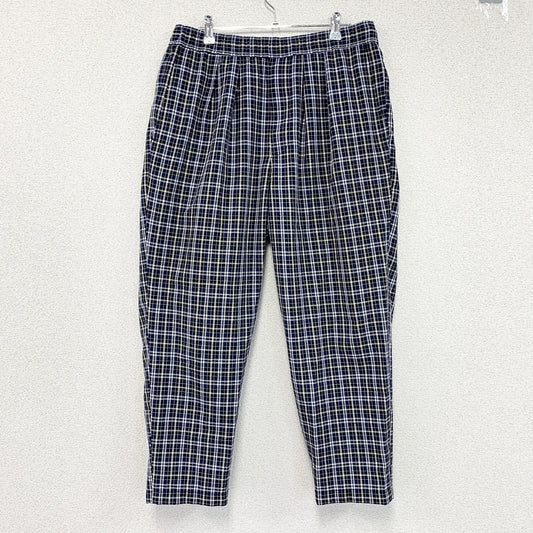 BEAMS　ビームス　イージーフィットパンツ　チェック柄　紺　ネイビー　Mサイズ