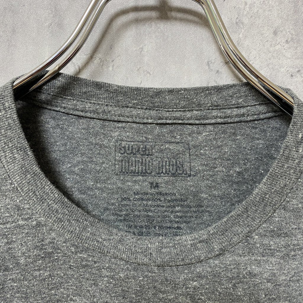 古着 used　SUPER MARIO　マリオ　半袖キャラクタープリントTシャツ　任天堂　Nintendo　グレー　Mサイズ
