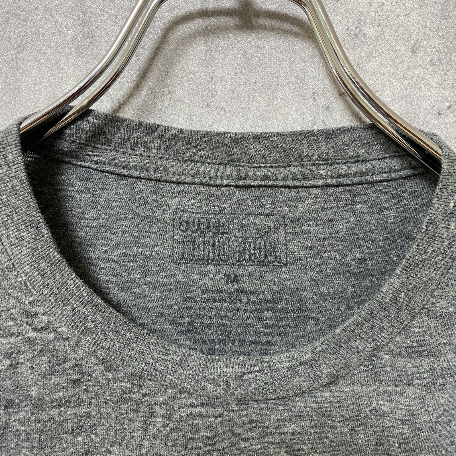 古着 used　SUPER MARIO　マリオ　半袖キャラクタープリントTシャツ　任天堂　Nintendo　グレー　Mサイズ