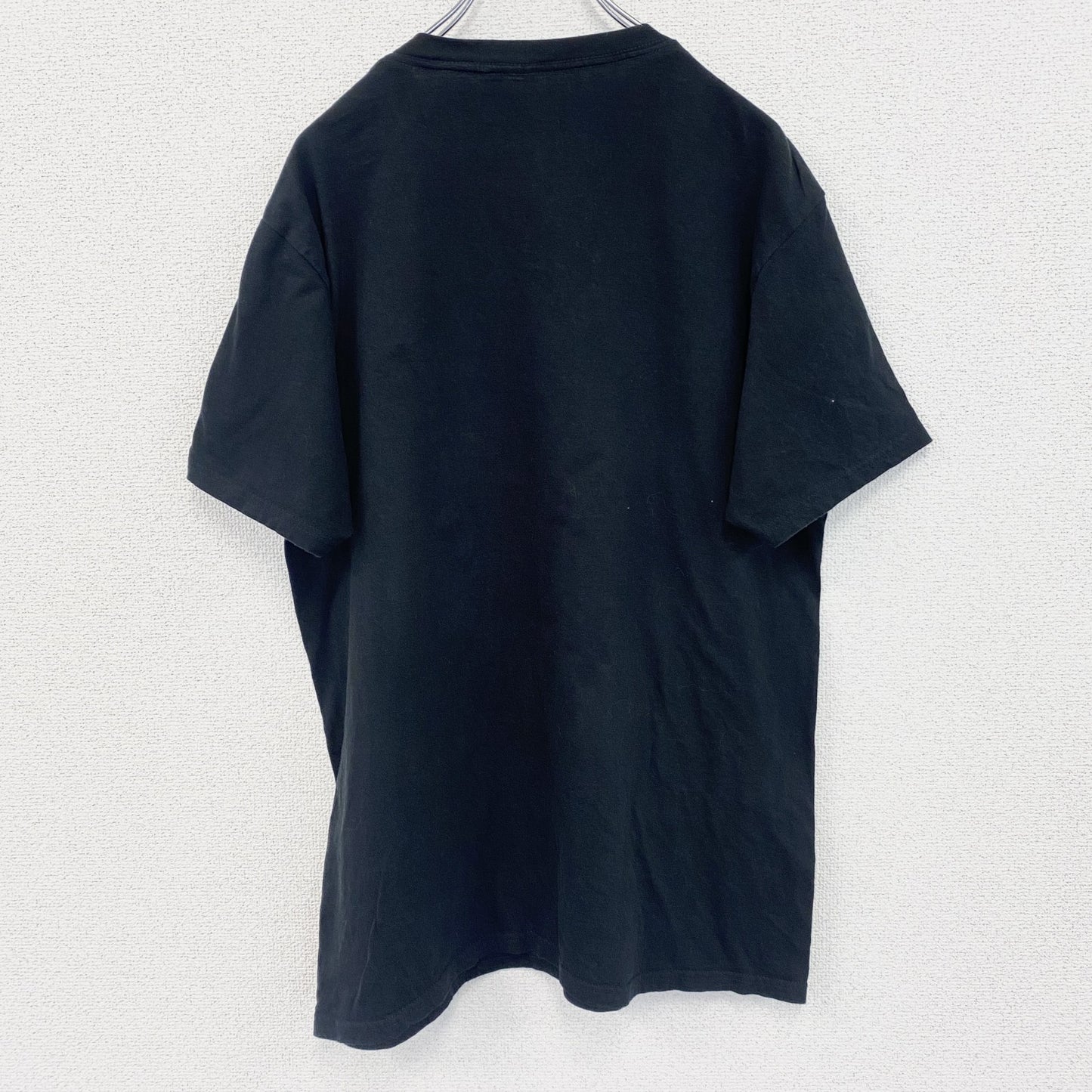 古着 used　半袖アニメプリントTシャツ　ナルト　サスケ　カカシ　黒　ブラック　レトロデザイン　クルーネック　Lサイズ