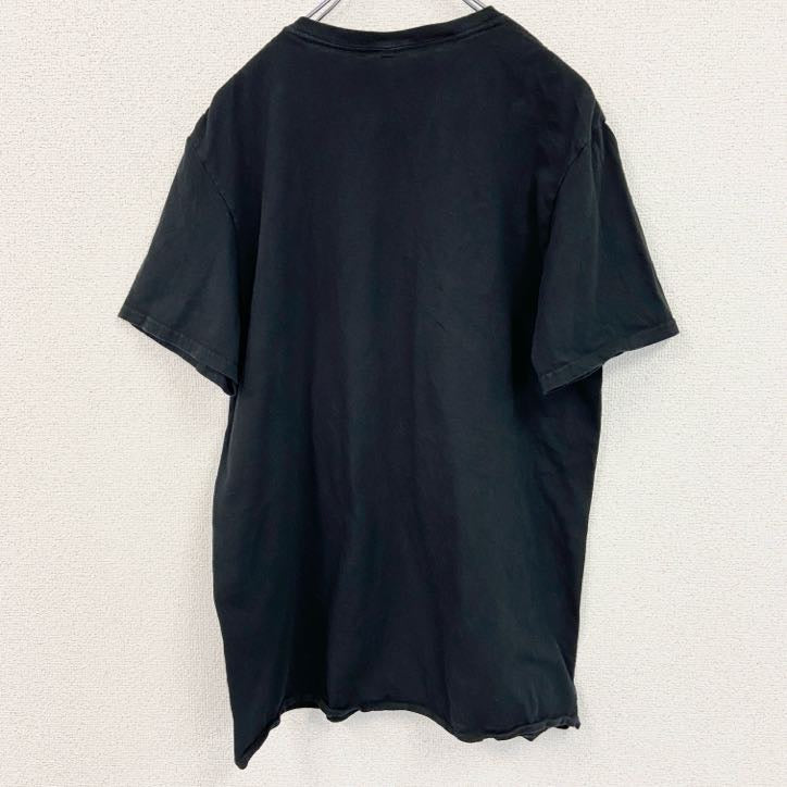 古着 used　半袖アニメプリントTシャツ　鬼滅の刃　黒　ブラック　コットン100％　クルーネック　レトロデザイン　Lサイズ