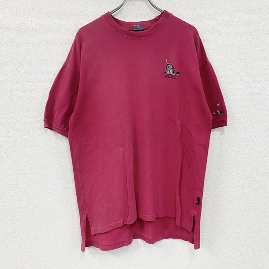90s　Crazy Shirt　クレイジーシャツ　半袖Tシャツ　刺繍ロゴ　ヴィンテージ　ピンク　Mサイズ