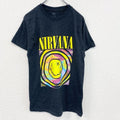 古着 used　半袖音楽プリントTシャツ　ニルヴァーナ　グランジ　バンド　ダークグレー　レトロデザイン　クルーネック　Lサイズ