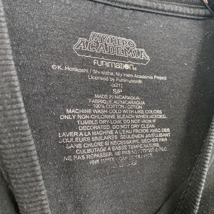 古着 used　MY HERO ACADEMIA　僕のヒーローアカデミア　緑谷出久　半袖アニメキャラプリントTシャツ　黒　Sサイズ
