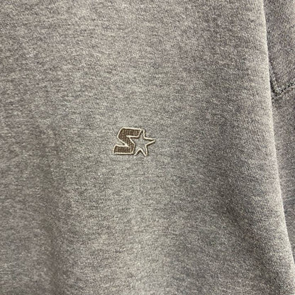 古着 used　STARTER スターター　長袖ワンポイント刺繍スウェット　トレーナー　ノームコア　クルーネック　グレー　Lサイズ