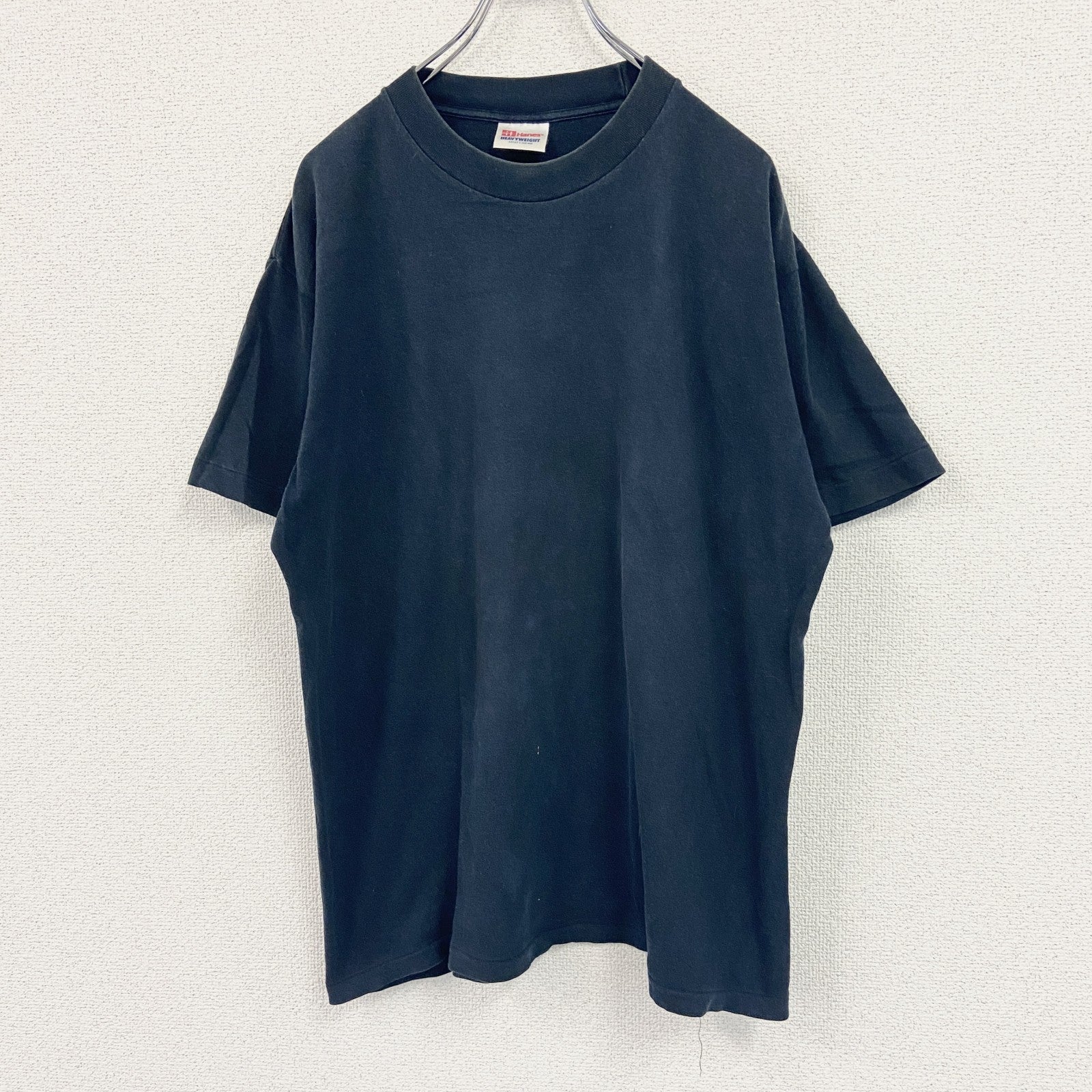 Hanes　ヘインズ　半袖プリントTシャツ　シングルステッチ　黒　ブラック　Lサイズ