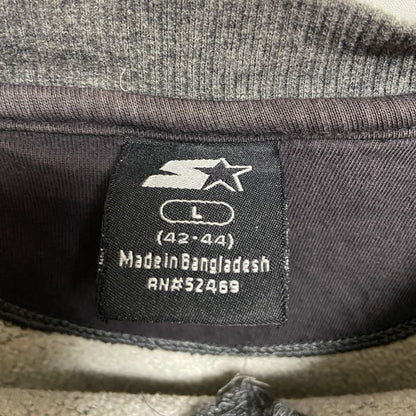 古着 used　STARTER スターター　長袖ワンポイント刺繍スウェット　トレーナー　ノームコア　クルーネック　グレー　Lサイズ