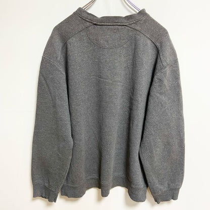 古着 used　STARTER スターター　長袖ワンポイント刺繍スウェット　トレーナー　ノームコア　クルーネック　グレー　Lサイズ