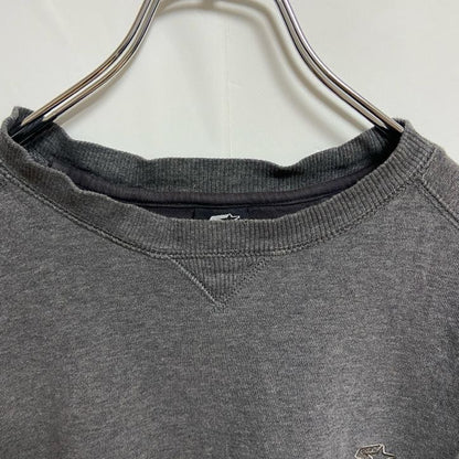 古着 used　STARTER スターター　長袖ワンポイント刺繍スウェット　トレーナー　ノームコア　クルーネック　グレー　Lサイズ