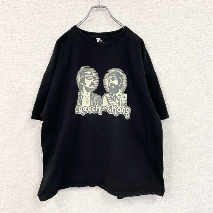 古着 used　チーチ＆ジョン　半袖プリントTシャツ　映画　音楽　コメディアン　黒　ブラック　コットン100％　2XLサイズ