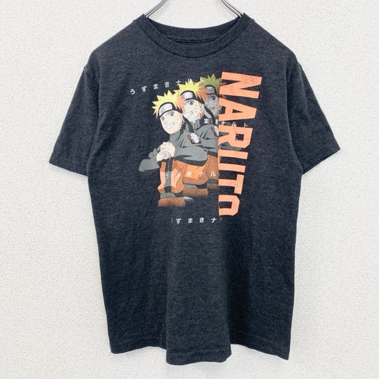 古着 used　NARUTO　うずまきナルト疾風伝　メキシコ製　半袖アニメキャラクタープリントTシャツ　グレー　Lサイズ