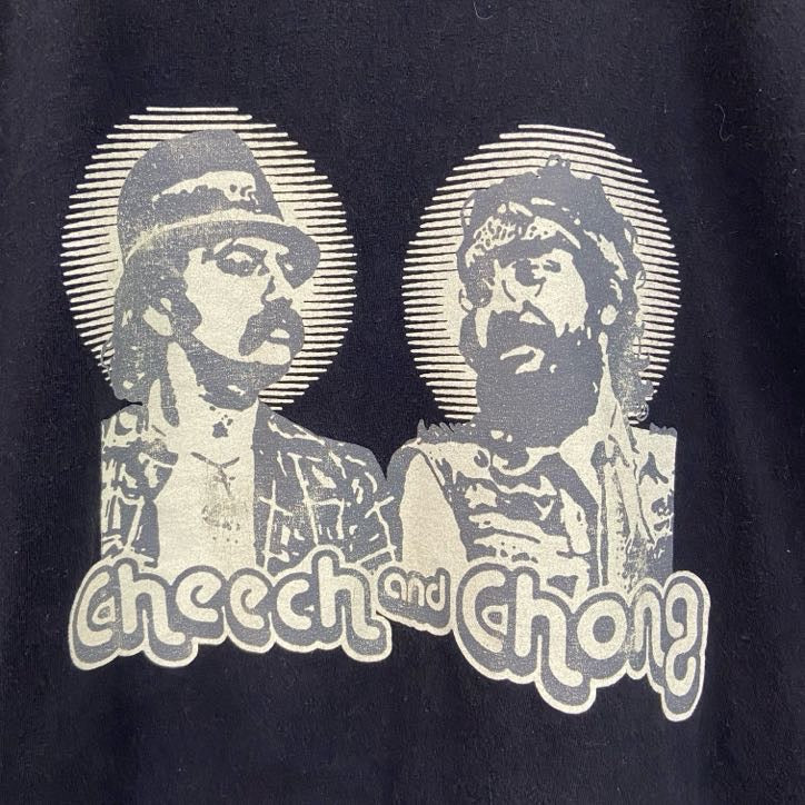 古着 used　チーチ＆ジョン　半袖プリントTシャツ　映画　音楽　コメディアン　黒　ブラック　コットン100％　2XLサイズ
