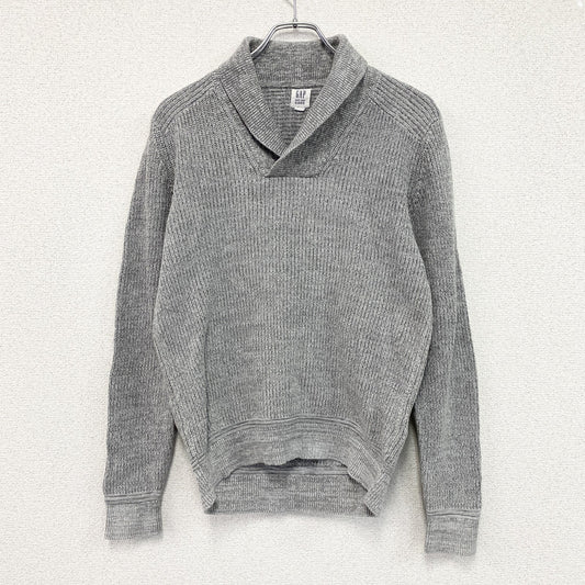 GAP　ギャップ　コットンニットセーター　ショールカラー　灰色　グレー　XSサイズ