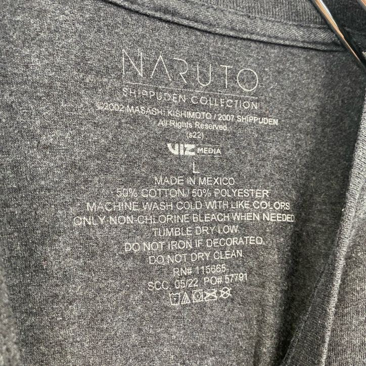 古着 used　NARUTO　うずまきナルト疾風伝　メキシコ製　半袖アニメキャラクタープリントTシャツ　グレー　Lサイズ