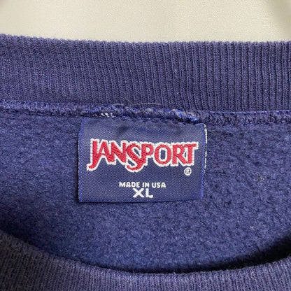 90s　JANSPORT　プリントスウェット/トレーナー　ヴィンテージ　星条旗　ネイビー　XLサイズ