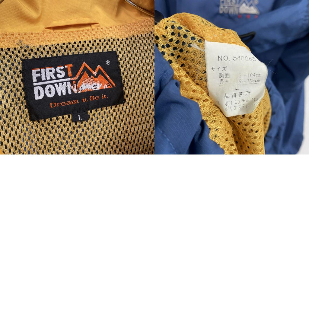 FIRST DOWN　フィッシングジャケット　青　ブルー　Lサイズ