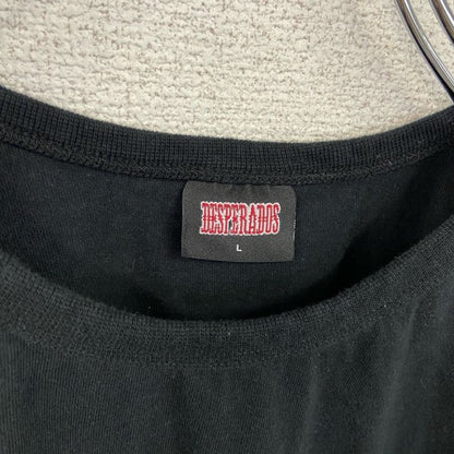 古着 used　半袖プリントTシャツ　DESPERADOS　黒　ブラック　クルーネック　レトロデザイン　Lサイズ