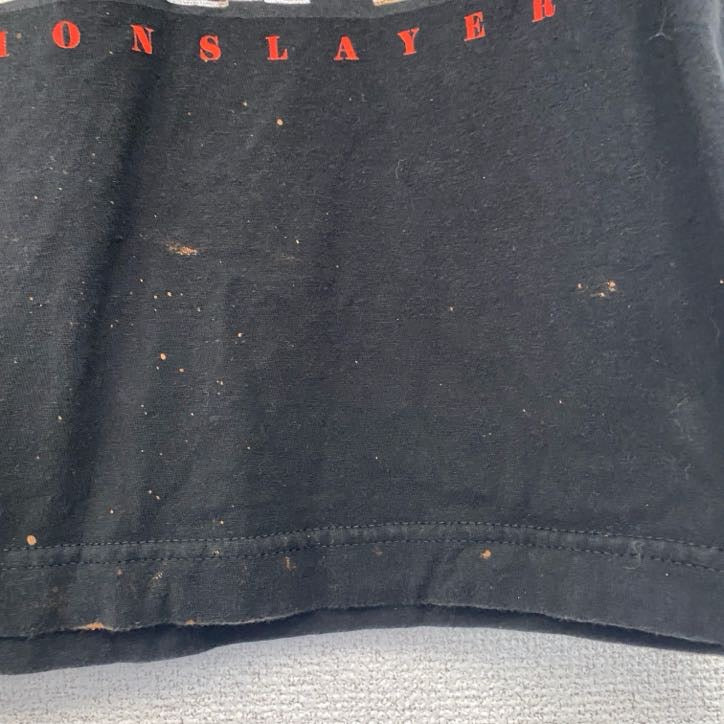 古着 used　鬼滅の刃　DEMON SLAYER　メキシコ製　半袖アニメキャラクタープリントTシャツ　黒　ブラック　Sサイズ