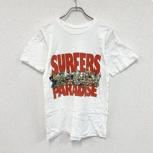 ～90s　半袖プリントTシャツ　シングルステッチ　サーファーズパラダイス　ヴィンテージ　白　ホワイト　