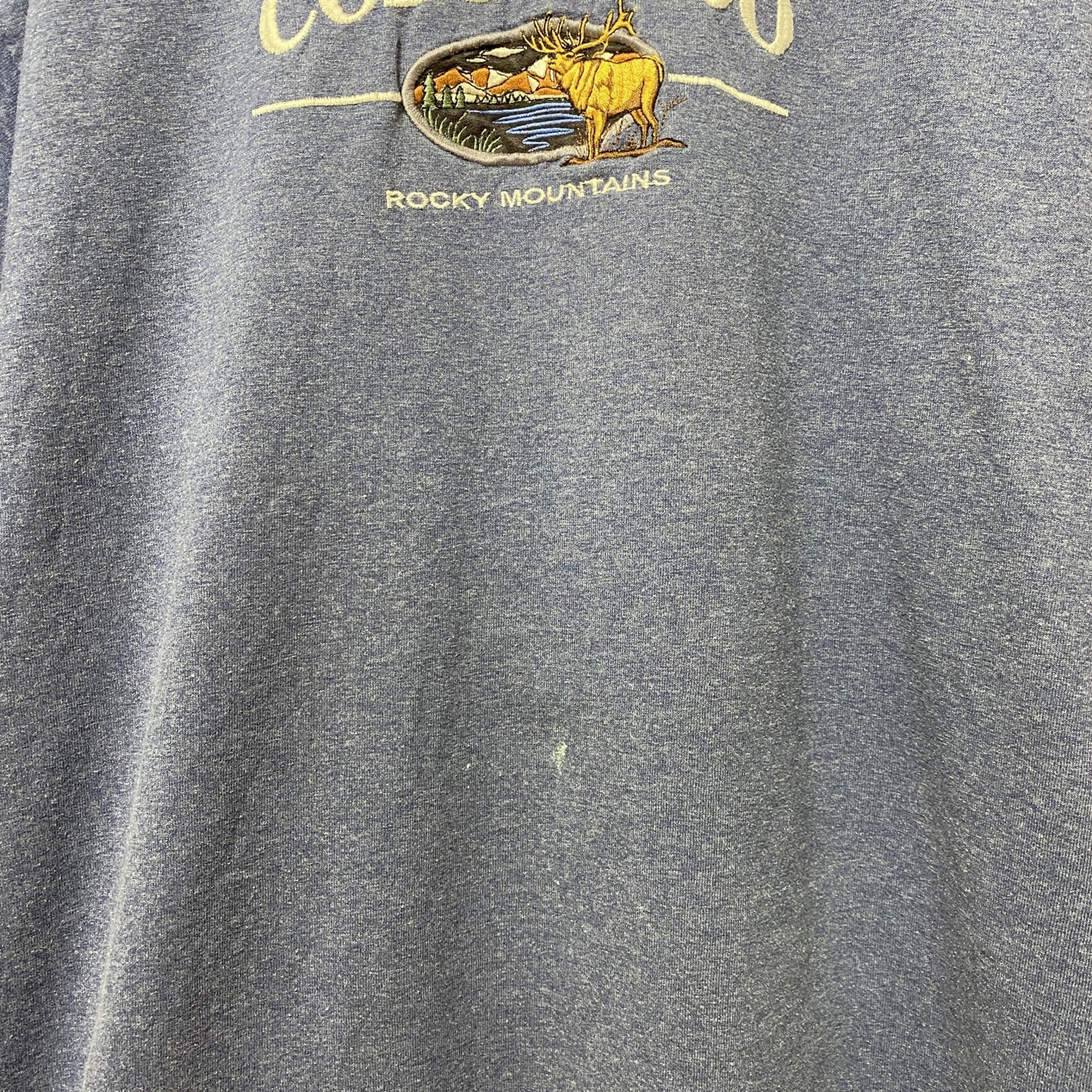 古着 used　ALSTYLE APPAREL　半袖刺繍Tシャツ　コロラド州　動物　アニマル　鹿　メキシコ製　水色　Lサイズ