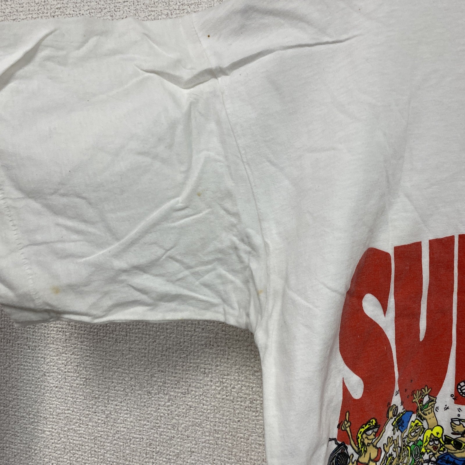 ～90s　半袖プリントTシャツ　シングルステッチ　サーファーズパラダイス　ヴィンテージ　白　ホワイト　