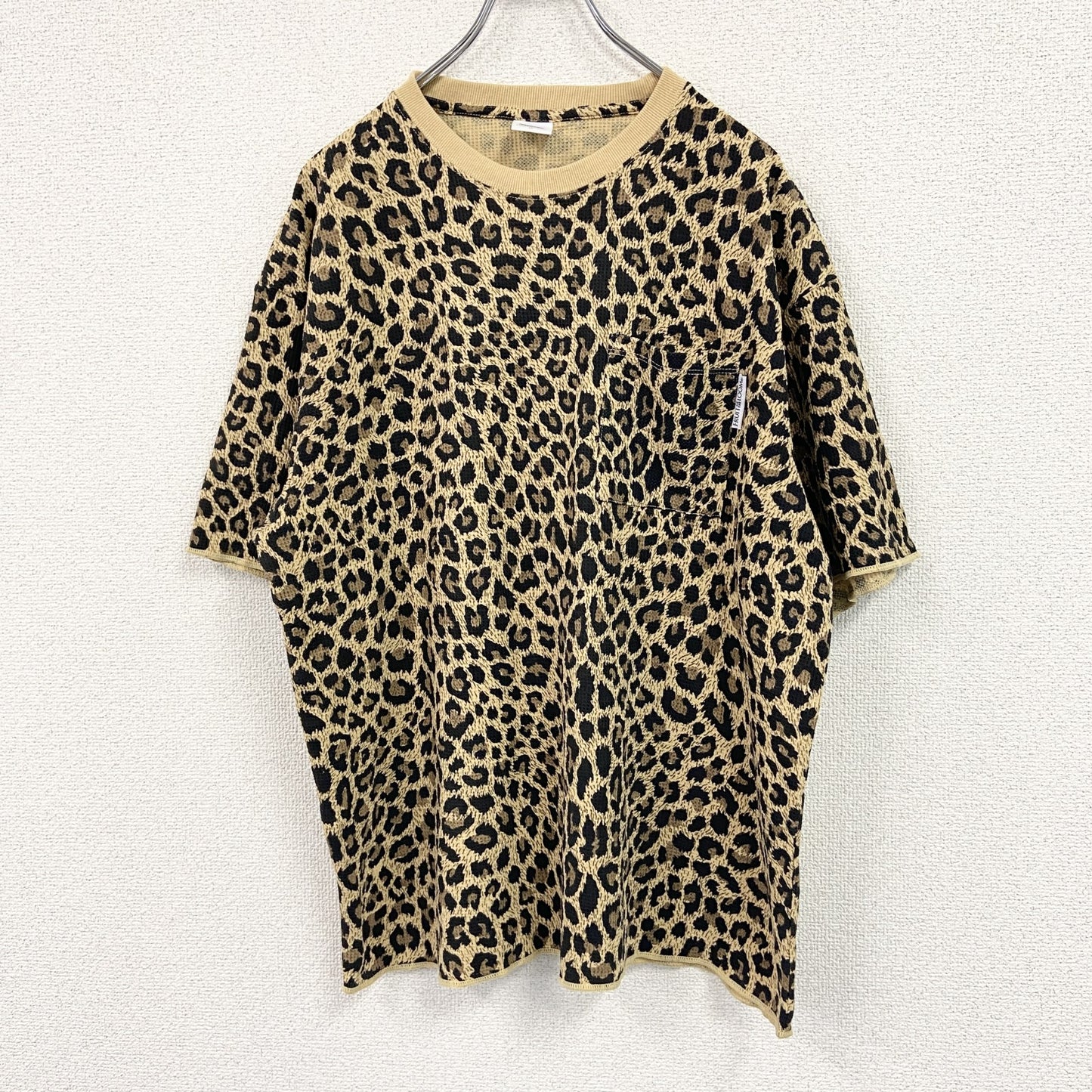FRUIT OF THE LOOM　フルーツオブザルーム　半袖Tシャツ　レオパード　ヒョウ柄　からし色　Mサイズ