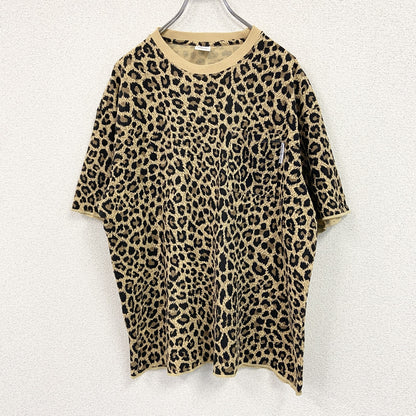 FRUIT OF THE LOOM　フルーツオブザルーム　半袖Tシャツ　レオパード　ヒョウ柄　からし色　Mサイズ