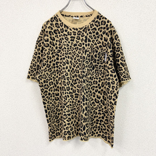 FRUIT OF THE LOOM　フルーツオブザルーム　半袖Tシャツ　レオパード　ヒョウ柄　からし色　Mサイズ