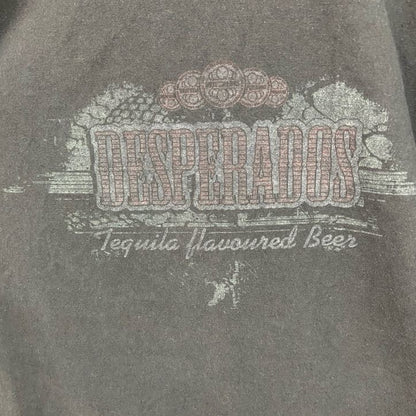 古着 used　半袖プリントTシャツ　DESPERADOS　黒　ブラック　クルーネック　レトロデザイン　Lサイズ