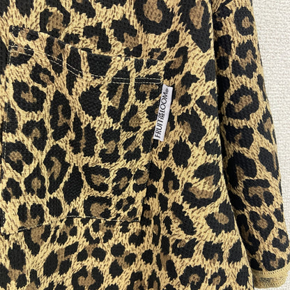 FRUIT OF THE LOOM　フルーツオブザルーム　半袖Tシャツ　レオパード　ヒョウ柄　からし色　Mサイズ