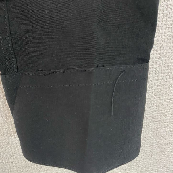 L&G　MEDITE RRANEAN　長袖刺繍デザインシャツ　モノトーン　総柄　黒　ブラック　灰色　グレー　Lサイズ
