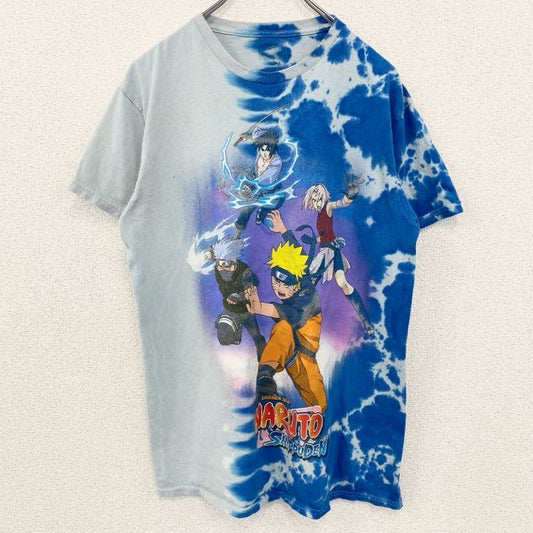 古着 used　NARUTO　うずまきナルト疾風伝　半袖アニメキャラクタープリントTシャツ　青　ブルー　Mサイズ