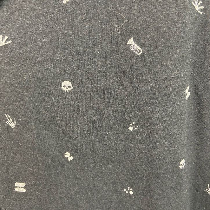 古着 used　NIKE　ナイキ　半袖プリントTシャツ　総柄　黒　ブラック　クルーネック　レトロデザイン　Sサイズ