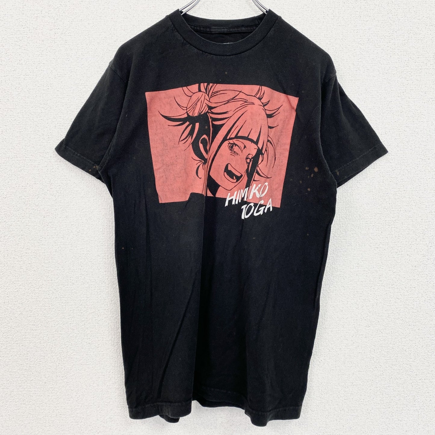 古着 used　僕のヒーローアカデミア　半袖オリジナルアニメプリントTシャツ　クルーネック　トガヒミコ　黒　ブラック　Mサイズ