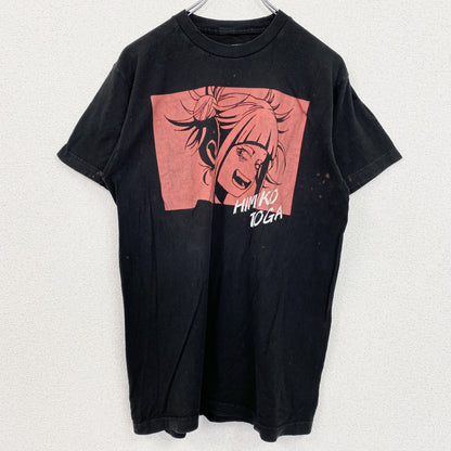 古着 used　僕のヒーローアカデミア　半袖オリジナルアニメプリントTシャツ　クルーネック　トガヒミコ　黒　ブラック　Mサイズ