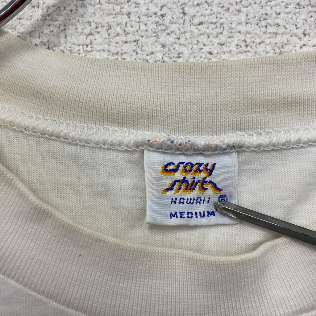 ～90s　crazy shirt　クレイジーシャツ　半袖プリントスーベニアTシャツ　シングルステッチ　白　ホワイト　Mサイズ