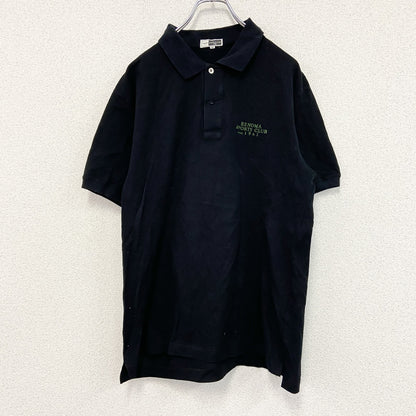 renoma PARIS　レノマパリ　SPORT CLUB　半袖ポロシャツ　刺繡ロゴ　黒　ブラック　50サイズ