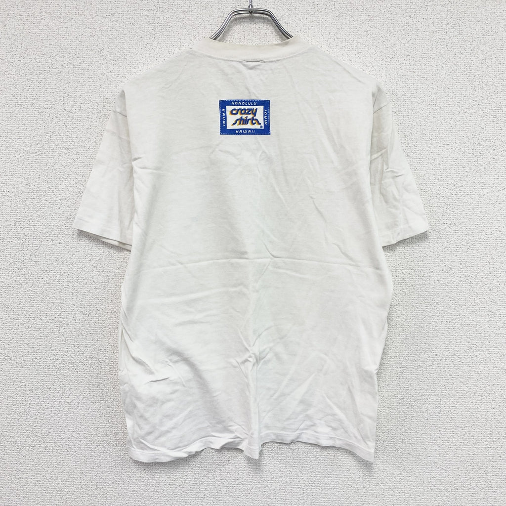 ～90s　crazy shirt　クレイジーシャツ　半袖プリントスーベニアTシャツ　シングルステッチ　白　ホワイト　Mサイズ
