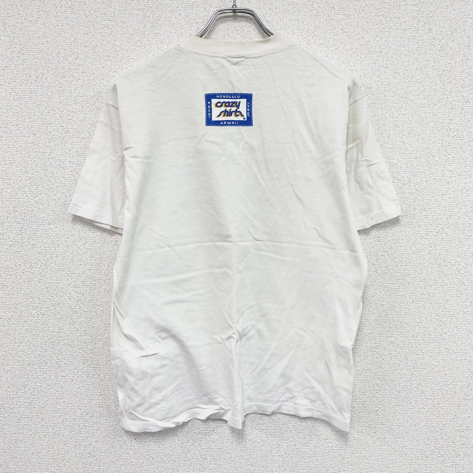～90s　crazy shirt　クレイジーシャツ　半袖プリントスーベニアTシャツ　シングルステッチ　白　ホワイト　Mサイズ