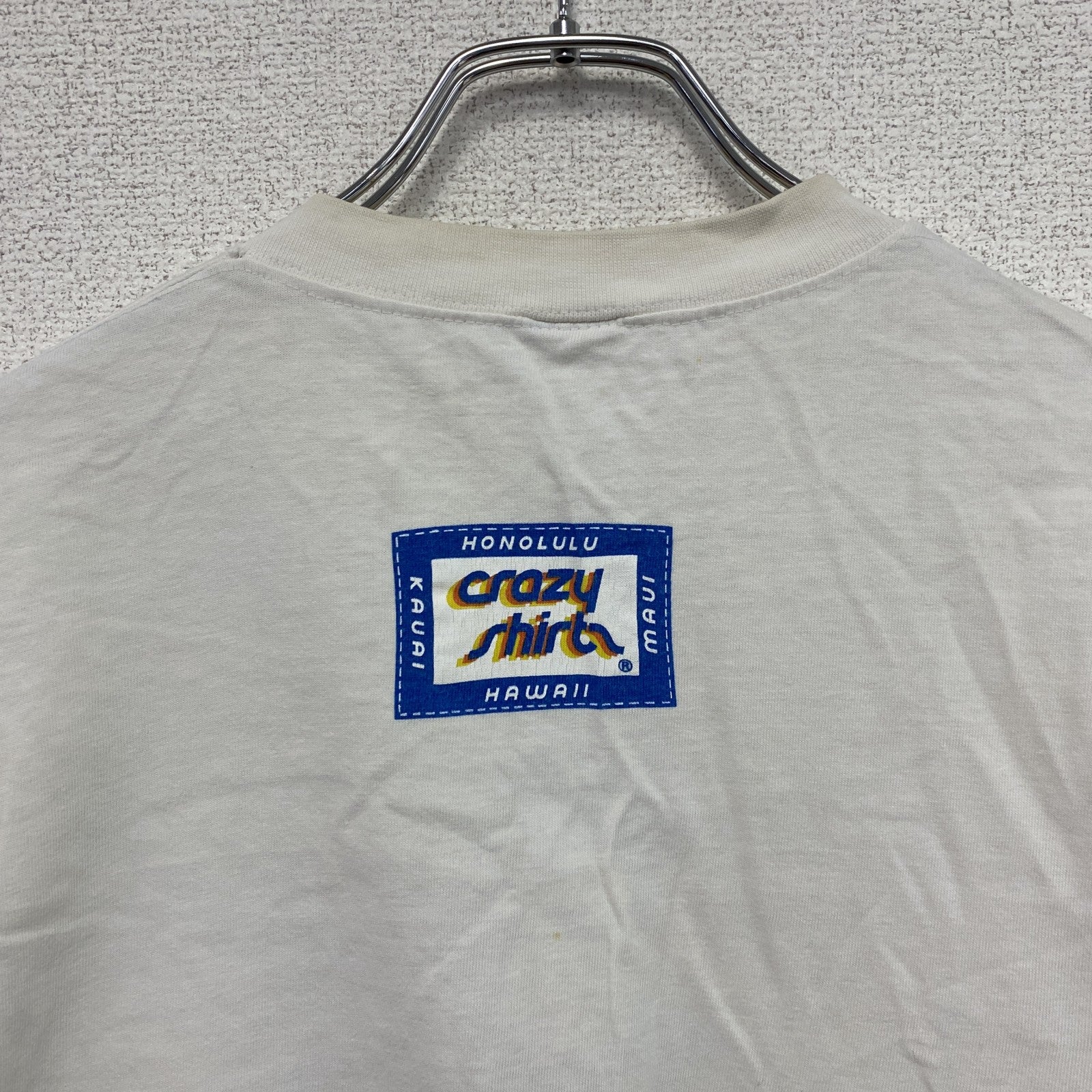 ～90s　crazy shirt　クレイジーシャツ　半袖プリントスーベニアTシャツ　シングルステッチ　白　ホワイト　Mサイズ