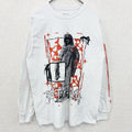 古着 used　VITRIOL　長袖ビッグプリントTシャツ　クルーネックロンT　Destiny　ヒューマン　白　ホワイト　Mサイズ