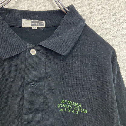 renoma PARIS　レノマパリ　SPORT CLUB　半袖ポロシャツ　刺繡ロゴ　黒　ブラック　50サイズ