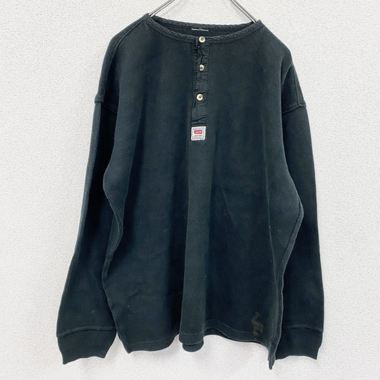 90s～　Levi’s　リーバイス　ヘンリーネックカットソー　長袖Tシャツ/ロンT　ヴィンテージ　黒　ブラック　5サイズ
