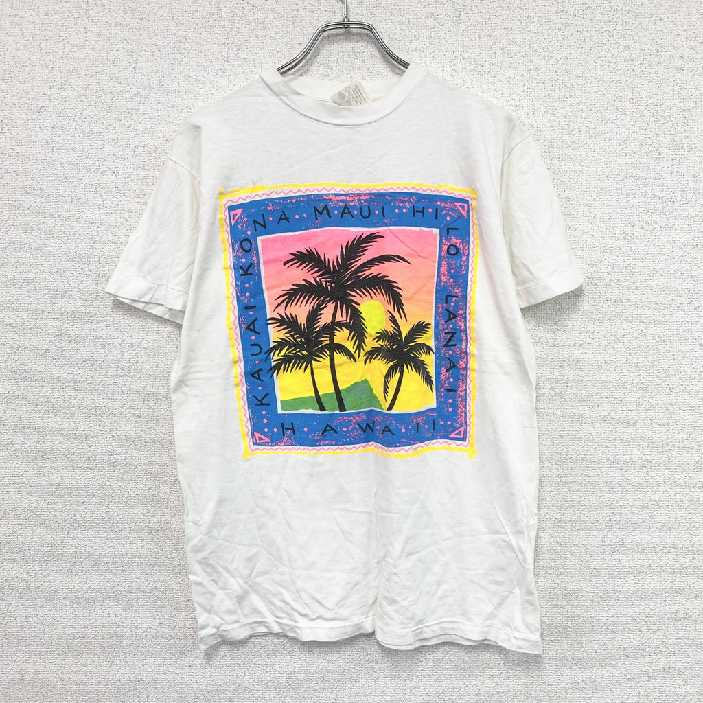 ～90s　Caribbean Dream　半袖プリントスーベニアTシャツ　シングルステッチ　ヴィンテージ　白　ホワイト　Lサイズ