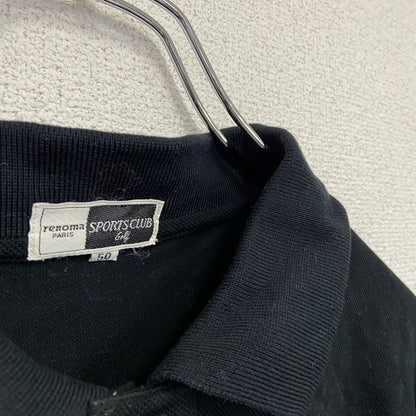 renoma PARIS　レノマパリ　SPORT CLUB　半袖ポロシャツ　刺繡ロゴ　黒　ブラック　50サイズ