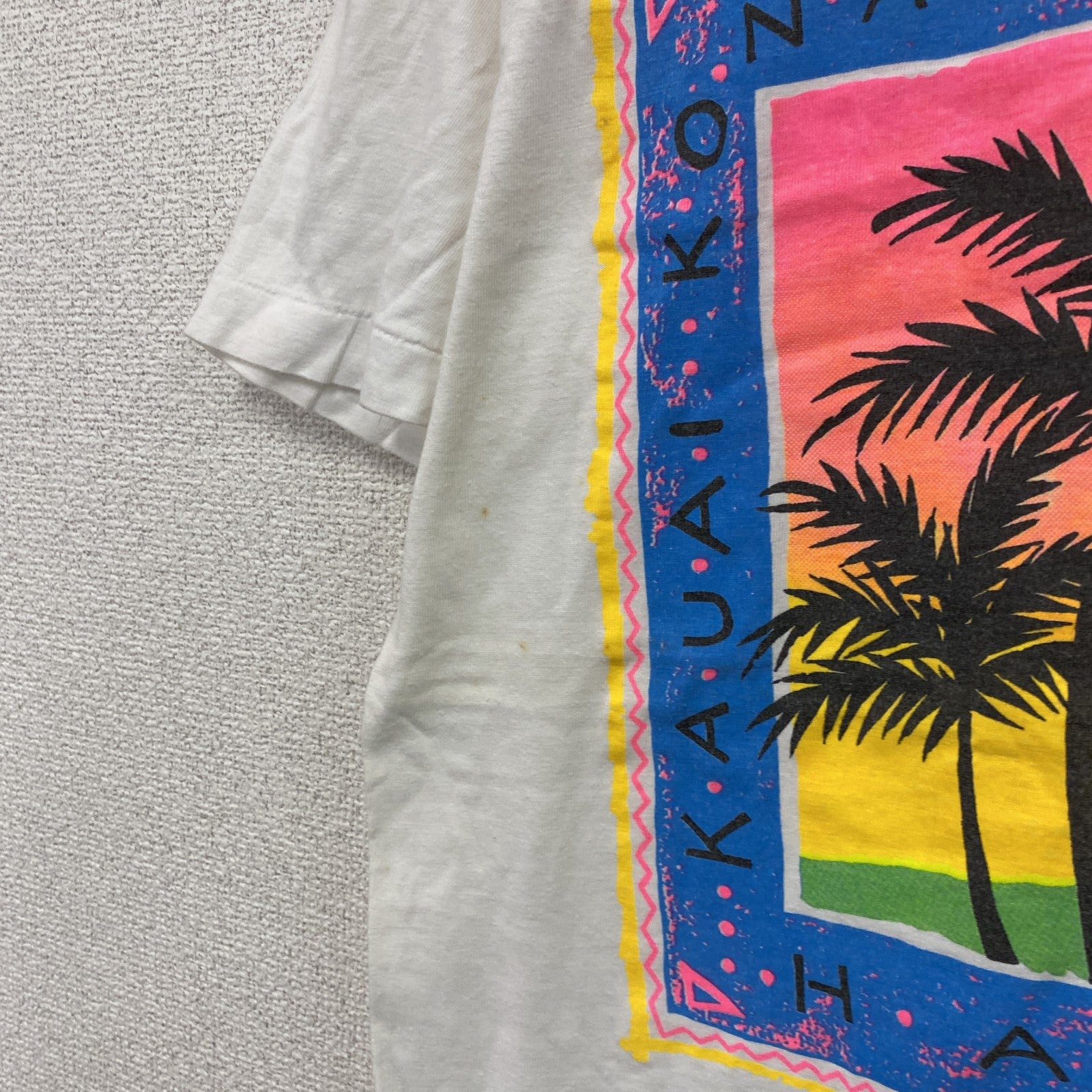 ～90s　Caribbean Dream　半袖プリントスーベニアTシャツ　シングルステッチ　ヴィンテージ　白　ホワイト　Lサイズ
